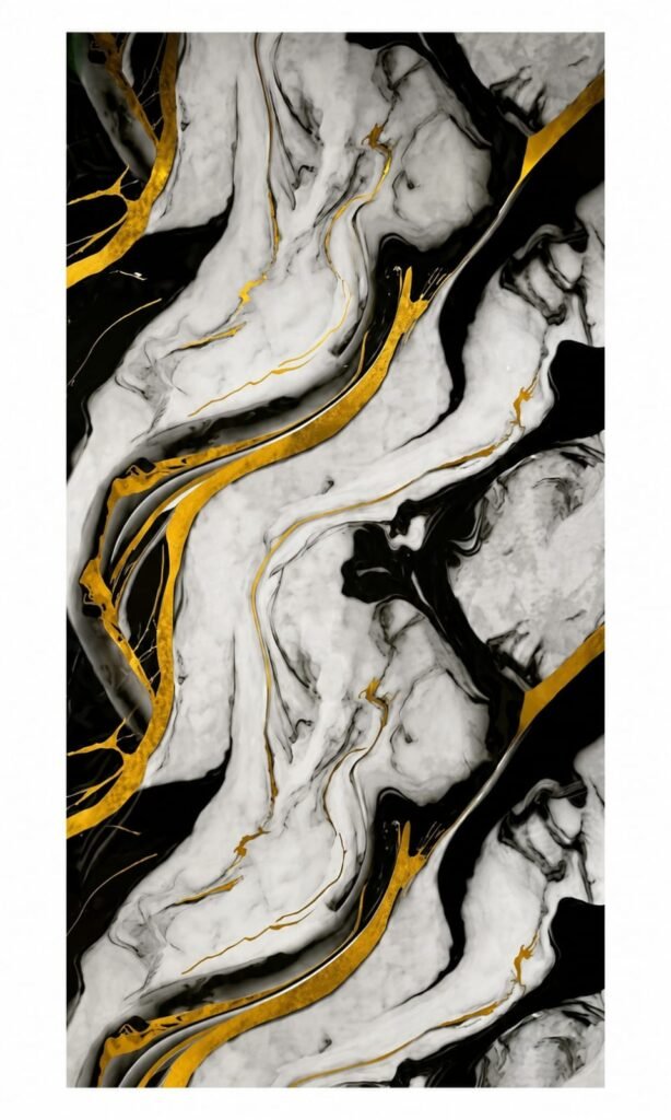 Pllake fleksibel PVC  Gold&Black 120x290cm