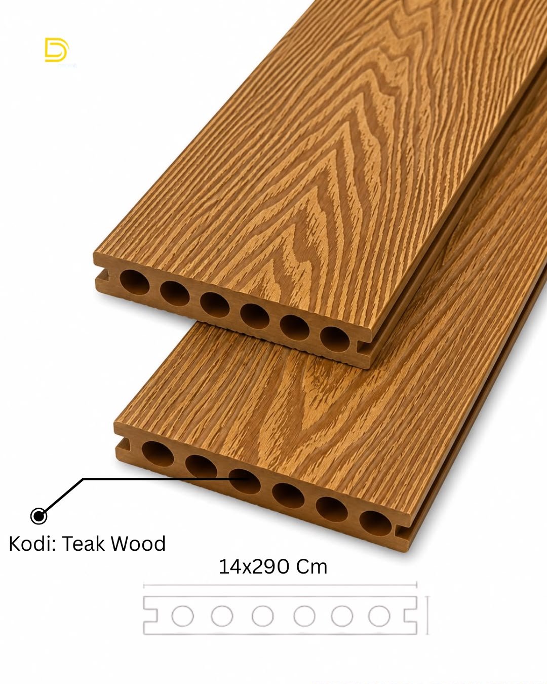 Decking – Kodi: Teak Wood 14×290 Cm