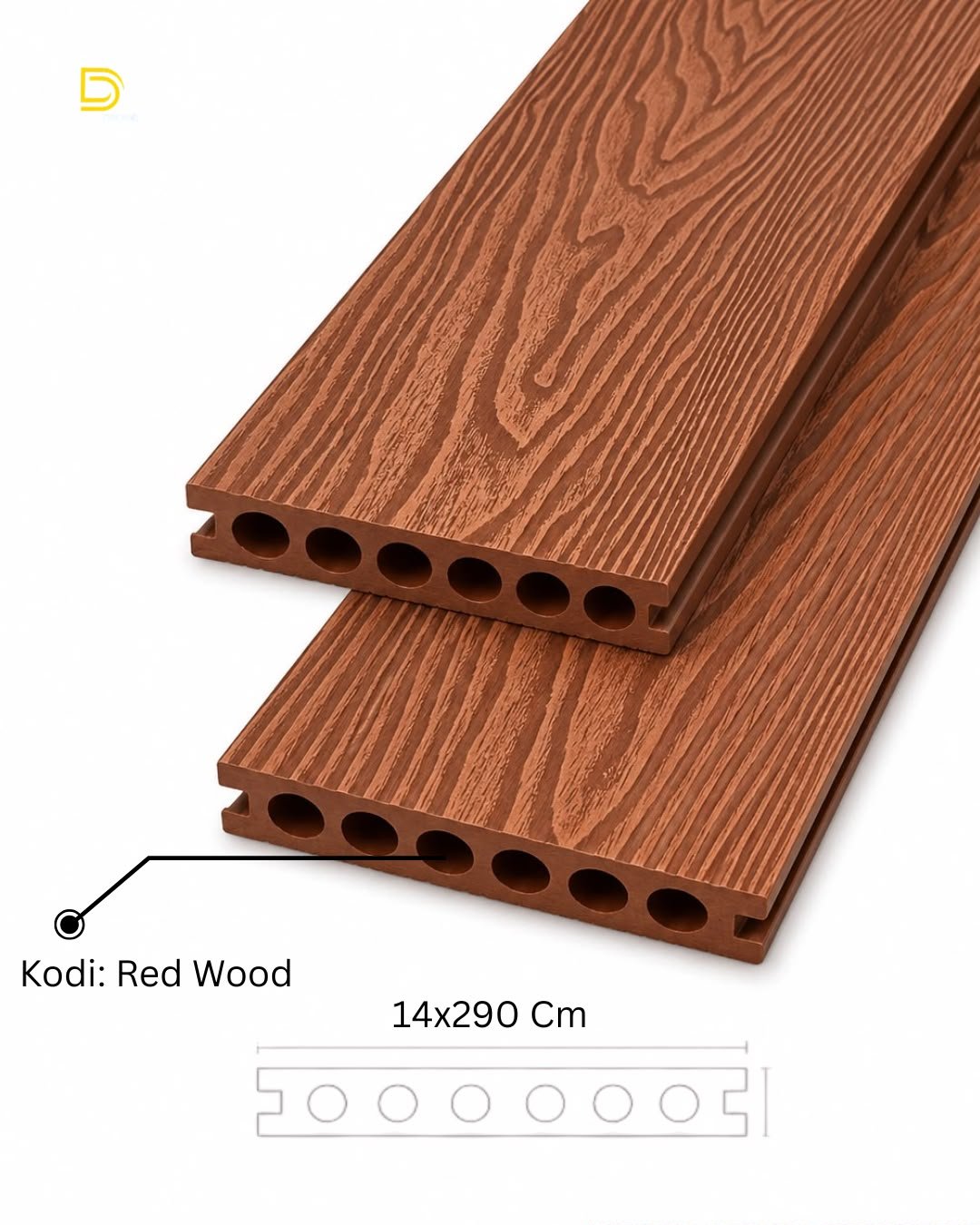 Decking – Kodi: Red Wood 14×290 Cm